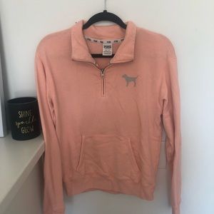 Coral Victoria’s Secret pink half zipper pullover